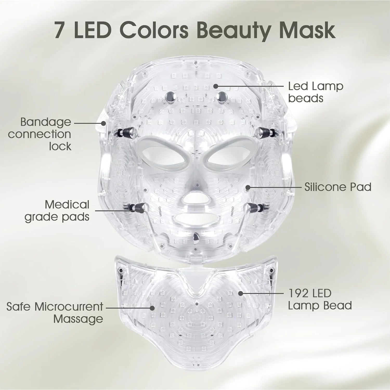 Professional LED Light Therapy Mask for Facial Treatment - 7 Color Options for At-Home Use