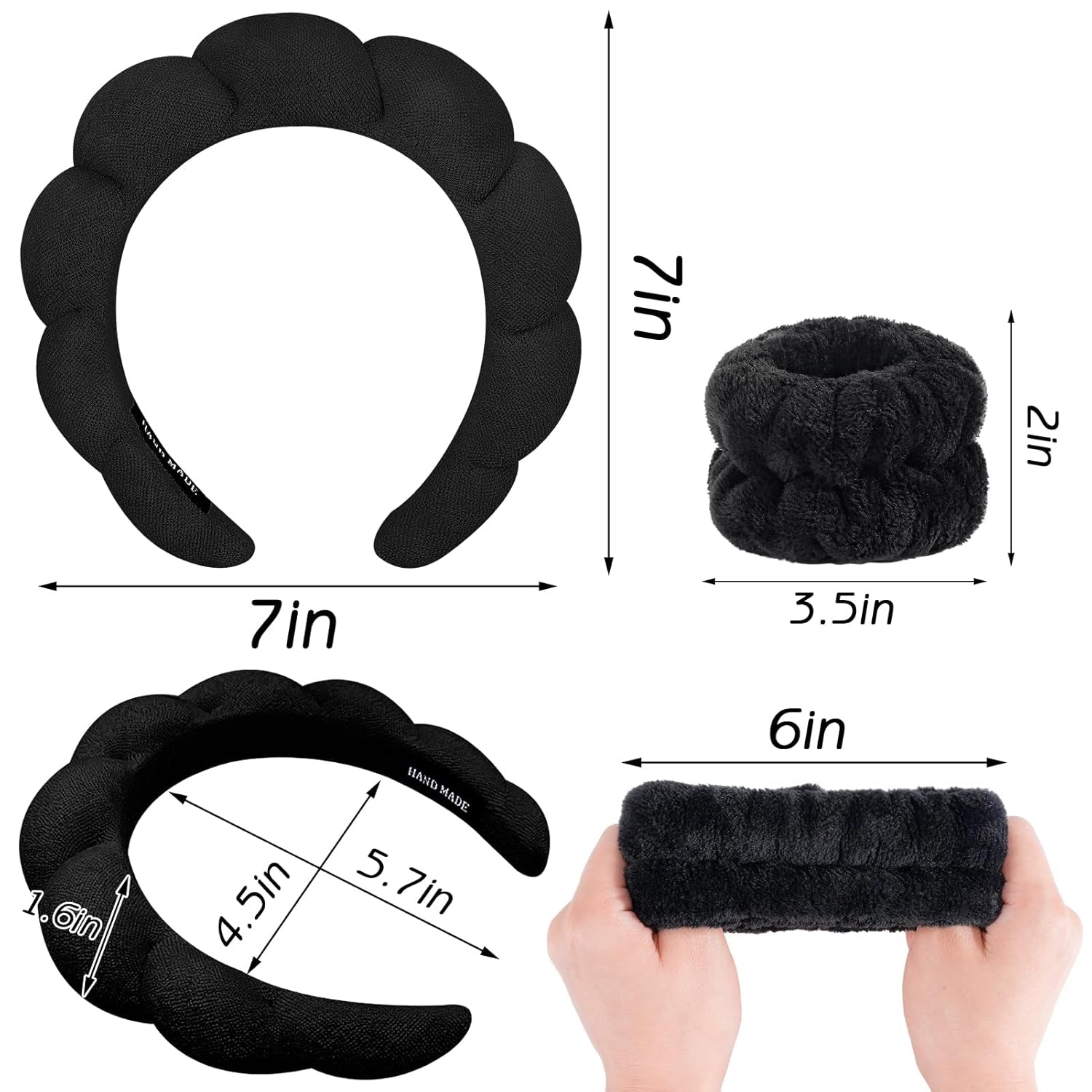 6Pcs Spa Headband for Washing Face, Skincare Headband