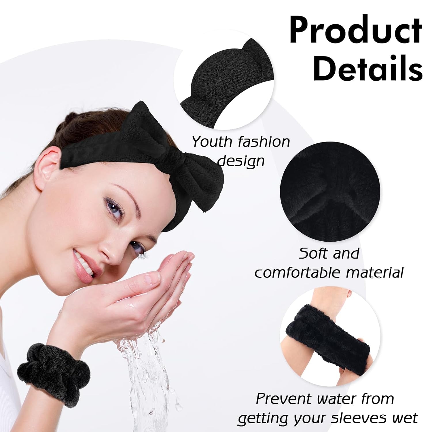 6Pcs Spa Headband for Washing Face, Skincare Headband